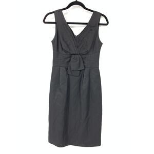 Nanette Lepore Dress Women's Size 2 Y2K Bow Front Mini Sheath Sleeveless Black